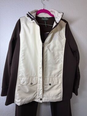 Ralph Lauren Active Two-Tone Cream and Brown Utility Jacket- 3 piece set.
